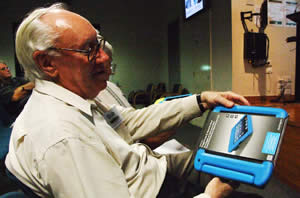 Bob inspects a rugged case