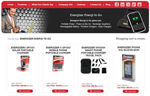 Energizer web page