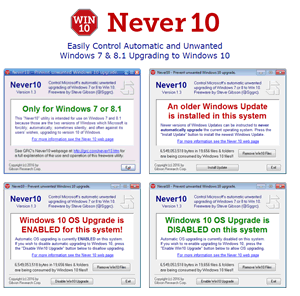 Screen shot Never 10 web site