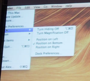 Menus displayed using gestures