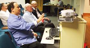 Alex demonstrating the leap Motion Device