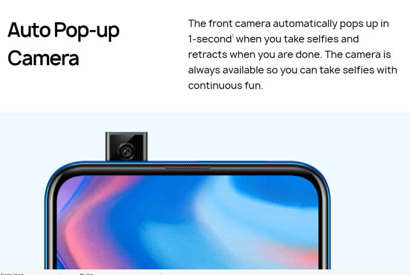 Y9 PopupSelfie camera